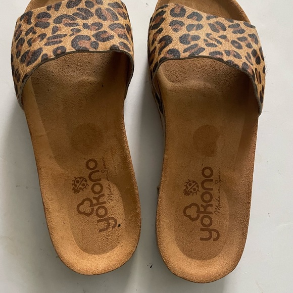 Yokono Leopard Print Sandals Sz 6.5 - Picture 4 of 8